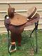 Used Us Made15 Western Barrel Saddle Withbasket Stamped Leather Good Condition