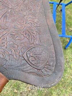Used /Vintage 15 Floral tooled Big Horn Pioneer Western saddle VGC