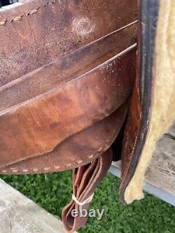 Used/Vintage 15 TexTan tooled/buckstitched Western show saddle withsilver