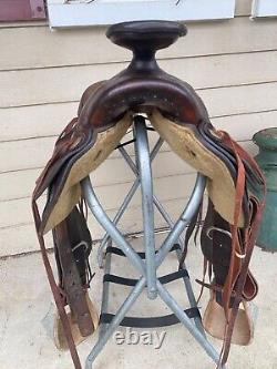 Used/Vintage 1960's G. H. Vaught 15 tooled leather Western saddle US made