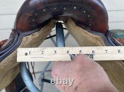 Used/Vintage 1960's G. H. Vaught 15 tooled leather Western saddle US made