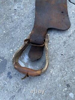 Used Vintage Antique Western saddle US made Very Old Custom Made Leather VTG