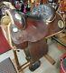 Used Vintage Circle Y Western Equitation Saddle, Dark Brown 15/16 Seat