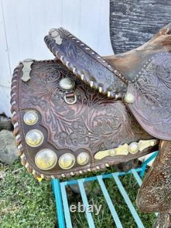 Used Vintage J Bar J Concho Western Show Trail Saddle Horse Cowboy Tack