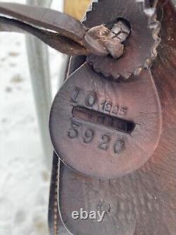 Used/Vintage JC Higgins 15 slick seat Western saddle