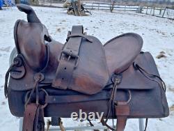 Used/Vintage JC Higgins 15 slick seat Western saddle