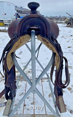 Used/Vintage JC Higgins 15 slick seat Western saddle
