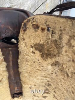 Used/Vintage JC Higgins 15 slick seat Western saddle