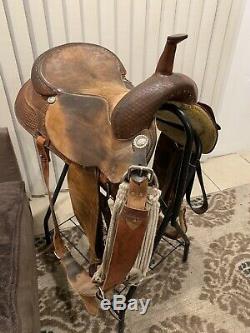 Used Western 17 Circle Y Ranch Cutter Cutting Saddle