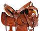 Used Western Barrel Racer Pleasure Trail Show Horse Leather Saddle Tack 14