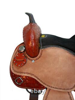 Used Western Barrel Racing Horse Pleasure Leather Saddle Rodeo Cowboy 15 16 17