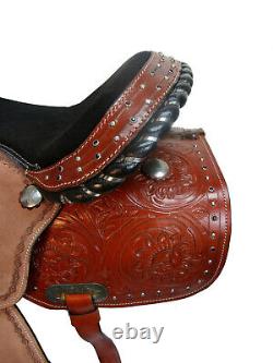 Used Western Barrel Racing Horse Pleasure Leather Saddle Rodeo Cowboy 15 16 17