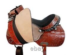 Used Western Barrel Racing Horse Pleasure Leather Saddle Rodeo Cowboy 15 16 17