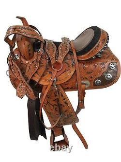 Used Western Barrel Saddle Gator Show Pleasure Trail Horse Tack Set 15 16 17