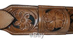 Used Western Leather Horse Girth Rear Cinch Flank Billet Floral Saddle Harness