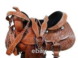 Used Western Saddle 15 16 17 18 Barrel Racing Pleasure Trail Horse Leather Tack