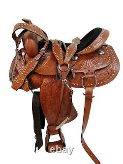 Used Western Saddle 15 16 17 18 Barrel Racing Pleasure Trail Horse Leather Tack