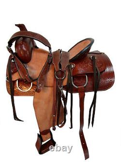 Used Western Saddle 15 16 17 18 Pleasure Horse Roping Ranch Tooled Leather Tack