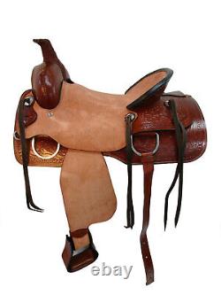 Used Western Saddle 15 16 17 18 Pleasure Horse Roping Ranch Tooled Leather Tack