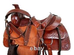 Used Western Saddle 15 16 17 18 Roping Roper Ranch Pleasure Horse Trail Tack Set