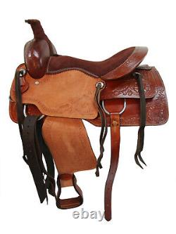 Used Western Saddle 15 16 17 18 Roping Roper Ranch Pleasure Horse Trail Tack Set