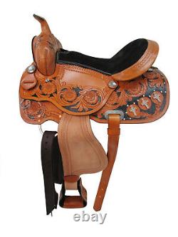 Used Western Saddle 15 16 17 Barrel Racing Pleasure Show Trail Leather Tack Set