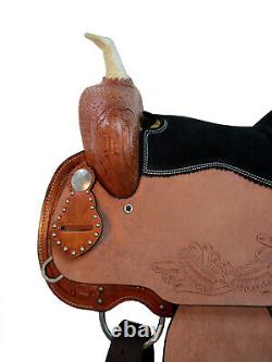 Used Western Saddle 15 16 17 Barrel Racing Pleasure Trail Tooled Leather Tack