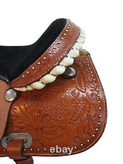 Used Western Saddle 15 16 17 Barrel Racing Pleasure Trail Tooled Leather Tack