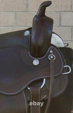 Used Western Saddle 15 16 17 Comfy Pleasure Trail Riding Leather Tooled Tack