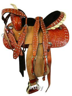 Used Western Saddle 15 16 Barrel Racing Horse Pleasure Tooled Leather Trail Tack