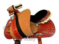 Used Western Saddle 15 16 Barrel Racing Horse Pleasure Tooled Leather Trail Tack