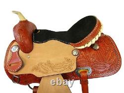 Used Western Saddle 15 16 Pleasure Barrel Racing Tooled Leather Horse Tack Rodeo