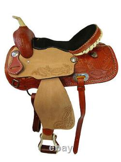 Used Western Saddle 15 16 Pleasure Barrel Racing Tooled Leather Horse Tack Rodeo