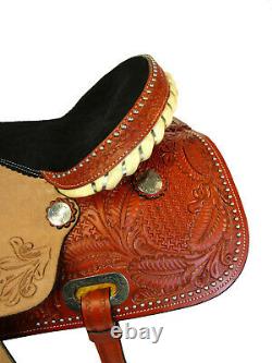 Used Western Saddle 15 16 Pleasure Barrel Racing Tooled Leather Horse Tack Rodeo