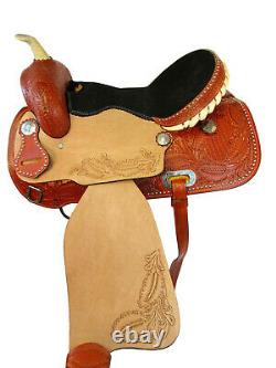 Used Western Saddle 15 16 Pleasure Barrel Racing Tooled Leather Horse Tack Rodeo