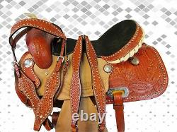 Used Western Saddle 15 16 Pleasure Barrel Racing Tooled Leather Horse Tack Rodeo