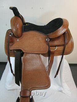 Used Western Saddle 16 17 Pleasure Horse Tooled Leather Roping Eanch Tack Set