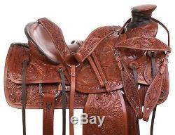 Used Western Saddle 16 17 in Pleasure Trail Ranch Work Roping Leather Horse Tack