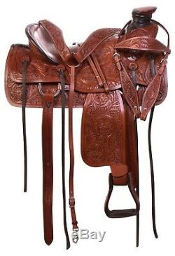 Used Western Saddle 16 17 in Pleasure Trail Ranch Work Roping Leather Horse Tack