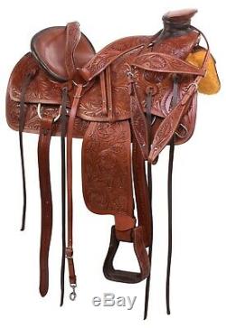 Used Western Saddle 16 17 in Pleasure Trail Ranch Work Roping Leather Horse Tack