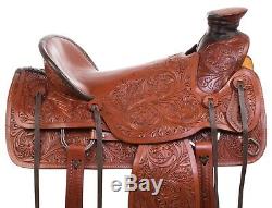 Used Western Saddle 16 17 in Pleasure Trail Ranch Work Roping Leather Horse Tack