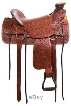 Used Western Saddle 16 17 in Pleasure Trail Ranch Work Roping Leather Horse Tack