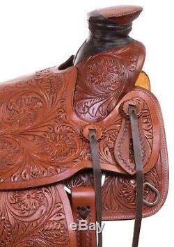 Used Western Saddle 16 17 in Pleasure Trail Ranch Work Roping Leather Horse Tack