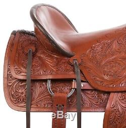 Used Western Saddle 16 17 in Pleasure Trail Ranch Work Roping Leather Horse Tack