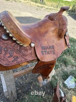 Used Western Saddle 16 Steer Wrestling Saddle / Bulldogging saddle