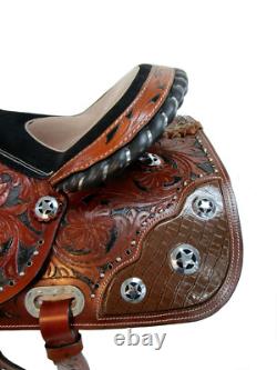 Used Western Saddle 17 16 15 Pleasure Barrel Racing Horse Show Rodeo Tack Set