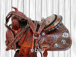 Used Western Saddle 17 16 15 Pleasure Barrel Racing Horse Show Rodeo Tack Set