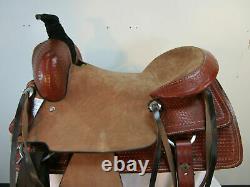 Used Western Saddle 17 16 Pleasure Horse Roping Ranch Basket Cowboy Rodeo Tack