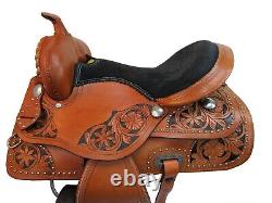 Used Western Saddle Barrel Racing Horse Pleasure Rodeo Coowboy Tack 15 16 17 18