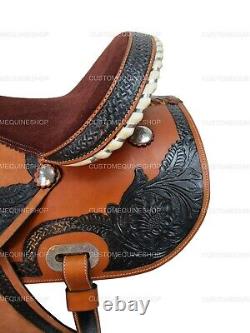 Used Western Saddle Barrel Racing Horse Pleasure Tooled Leather Tack 15 16 17 18